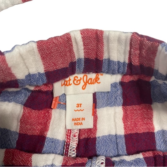 Cat & Jack Red, White and Blue Plaid Short Set EUC - Picture 4 of 4